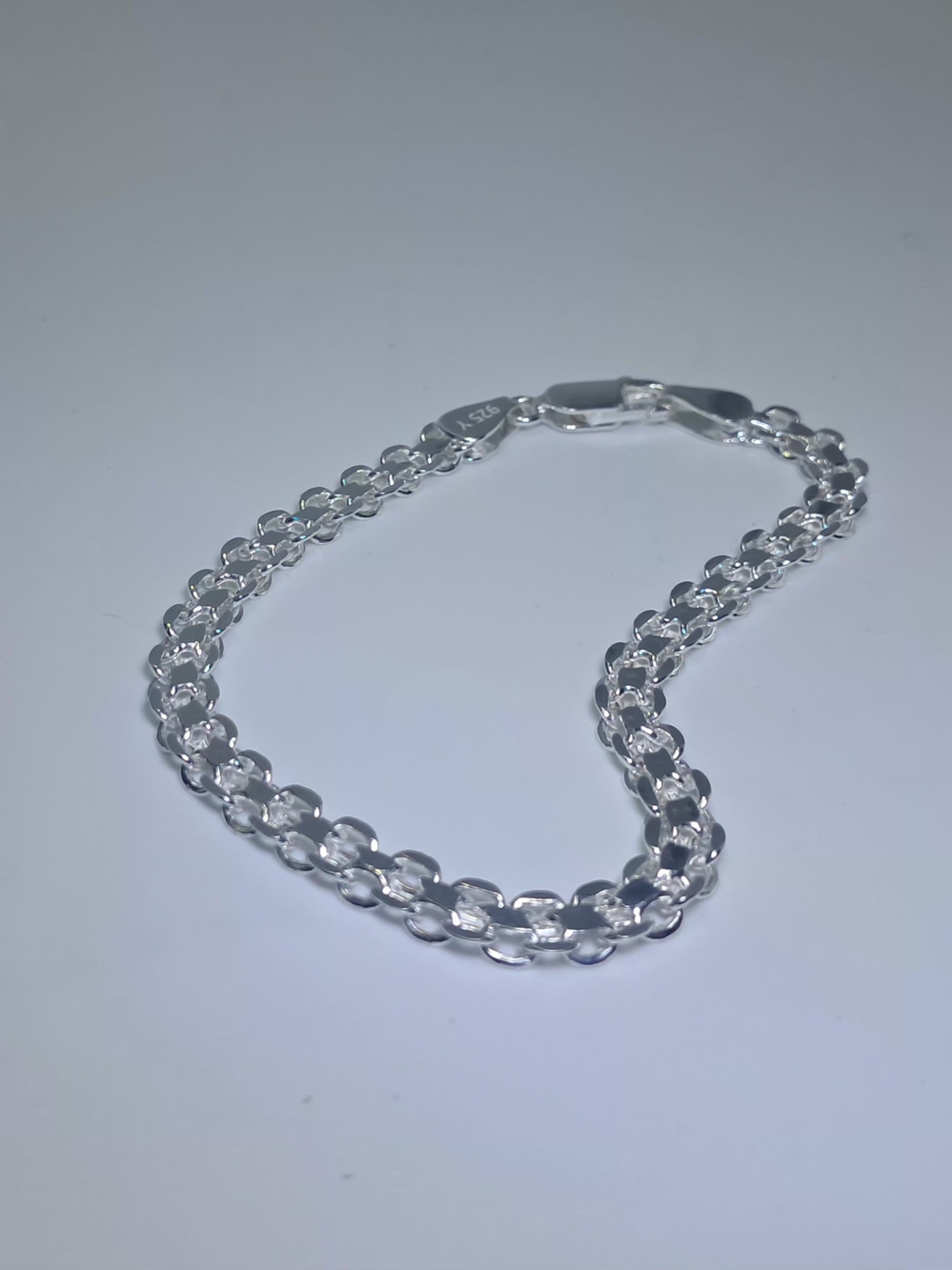 Real Moissanite 925 Sterling Silver S-Link Tennis Bracelet 7.5"